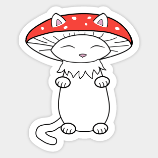 Mushroom cat Sticker